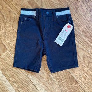 Adorable Levi's "Slim Short" Black Denim Shorts - Size 24 Months